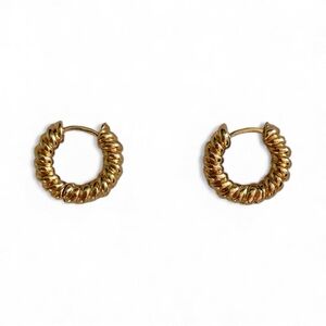 Gold Twist Hoop Earrings